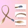 Braid Hair Extensions 6 Pcs Baby Braids Front Side Bang Long Braided Ponytail Extension 18inch Clip in Hair Extensions Straight Synthetic Hairpieces Natural Soft Synthetic Hair for Women Kids Girls Daily Wear (Golden Blonde Mix Bleach Blonde)