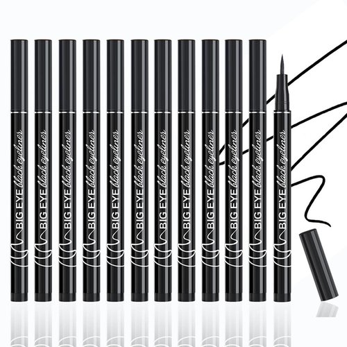 WanTuoluo 12-Pieces Matte Liquid Eyeliner Pens Set, Eye Ink Liner Makeup, Quick Drying, Smudge-Resistant, Vegan Formula (Pack of 12) (Black)