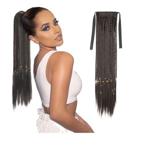22inch PARAHAIR Box Braiding Hair Extensions, 100g Dark Brown Bundled French Twist Braid Ponytail Natural Soft Synthetic Braids Hair for Women and Girls(22inch Dark Brown 2#)