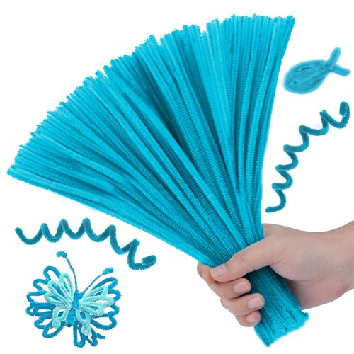 Hssugi Pipe Cleaners, 100PCS Christmas Pipe Cleaners Craft Supplies, Teal Green Pipe Cleaners Bulk Fuzzy Sticks for DIY Art and Craft Projects Home Decoration