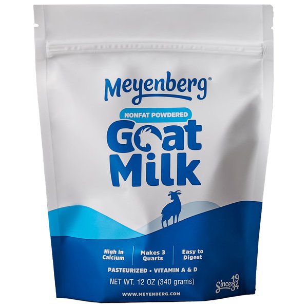 Meyenberg Nonfat Powdered Goat Milk, Resealable Pouch, Vitamin D, Gluten Free, Keto, Kosher, 12 Fl Oz (Pack of 1)