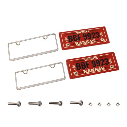 2PCS HIRCQOO Metal RC Car License Plate Decorations Accessories Compatible with Traxxas TRX-4 Tamiya CC01 Axial SCX10 D90 1/10 RC Crawler Car (BBF9923)