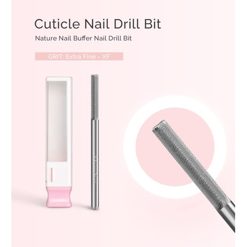 MelodySusie Nature Nail Buffer Nail Drill Bit 3/32'', Professional Safety Carbide Nail Bit for Nature Nail Bed File Cuticle Dead Skin Cleaning Nail Prepare, Two Way Rotate, Manicure Nail Salon Supply