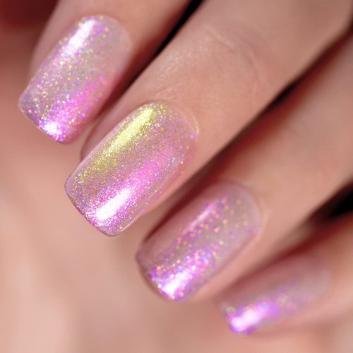 RARJSM Pearl Gel Nail Polish, Mermaid Nailpolish Shell Glimmer Shiny Shimmers Gel Polish Purple Sparkle Shiny Clear Pastel Nail Gel UV LED Curing Required 1Pcs 7.5ML