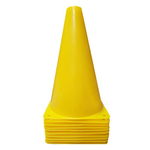 WOWGEEK 9 inch Plastic Sport Training Traffic Cone Traffic Safety Cones Sign Sport Soccer Football Training Cone Small 9" (Set of 10) Sports Outdoor Indoor Marker Activity Agility (Yellow)