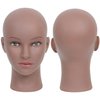 RUISIMEI Made of PVC Mannequin Head Bald Afro Female Cosmetology Manikin Head for Wigs Making Wig Display Hat Display Glasses Display Hairdressing Training Head Doll Head with Clamp