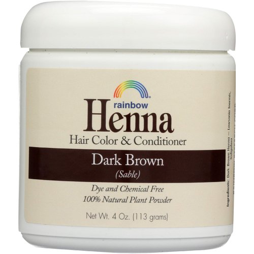 Rainbow Research Henna Hair Color and Conditioner, Dark Brown, 4 Ounce