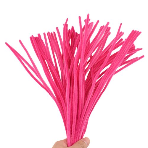 HAHIYO 12inches*6mm Rose Pink 70PCs Pipe Cleaner Craft Chenille Stem Extra Long Chenille Cleaner Pipe Stem Stable&Soft Craft Supplies Set for Creative DIY Arts Craft Project DIY Art Supplies
