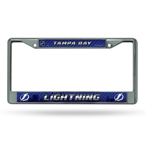 Rico Industries NHL Tampa Bay Lightning Standard Chrome License Plate Frame , 6 x 12.25"