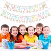 Art Birthday Party Decorations Girl Pastel Art Happy Birthday Banner Pre-Strung Macaron Crayon Birthday Banner for Rainbow Art Painting Drawing Artist Theme Birthday Party Supplies