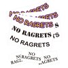 6 Sheets No Ragrets Temporary Tattoos - Funny Phrase Tattoo Stickers for Face, Arm, Body, and Hand