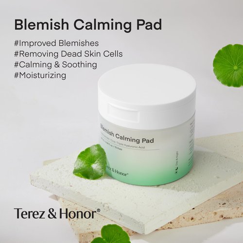 Blemish Calming Toner Pads Korean - Facial Cotton Toner Pad with Madecassoside, Cica, Niacinamide, Hyaluronic Acid to Redness Relief, Exfoliate Hydrate for Sensitive Skin - 180 + Extra 5mL