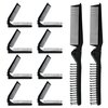10 PCS Portable Travel Brush Folding Pocket Comb Foldable Hair Brush for Women and Men Mini Plastic Teasing Brush for Purse (Black)