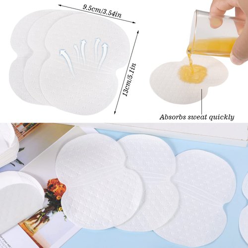 100 Pcs Underarm Sweat Pads, Armpit Sweat Pads for Women and Men, Disposable Underarm Shields Pads for Clothing Sweating Comfortable Unflavored Non Sweat Armpit Protection(5.1 * 3.54 inch, 100)