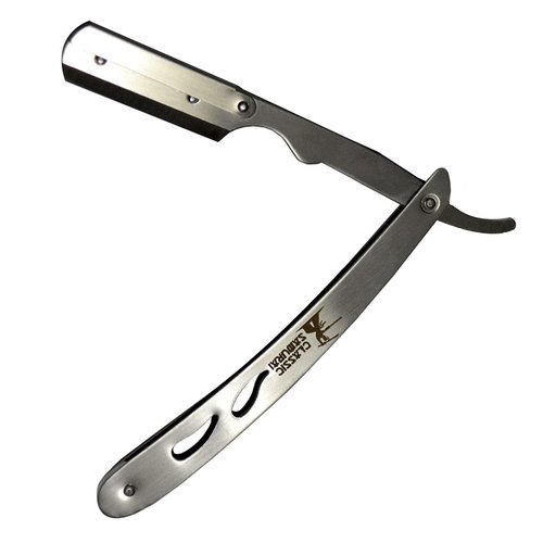 Classic Samurai CS-102 Stainless Steel Professional Barber Straight Edge Razor (Silver Razor Only)