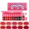 Eakroo 10 Colors Lip Tint Stain Set, Korean Lip Gloss Watery Lip Stain Tint Moisturizing Mini Liquid Lipstick Set, Multi-Use Lip and Cheek Tint, Non-Stick Cup, High Pigment, Long-Lasting, Vivid Color