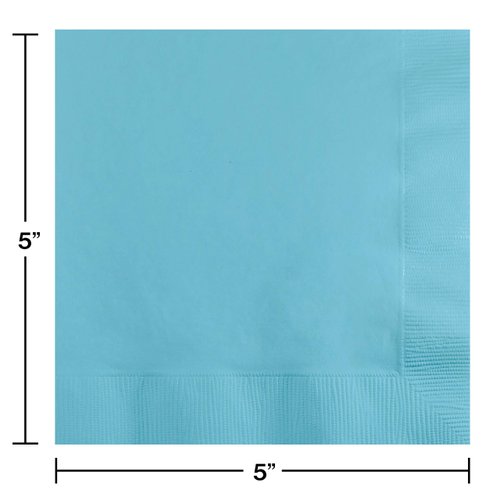 50-Count Touch of Color 3-Ply Paper Beverage Napkins, Pastel Blue
