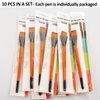Paint Brushes Set for Acrylic Painting - SYCYKA 10pcs Flat Paint Brushes for Kids Classroom Acrylic Watercolor Oil Painting Canvas Face Painting Touch Up, Orange