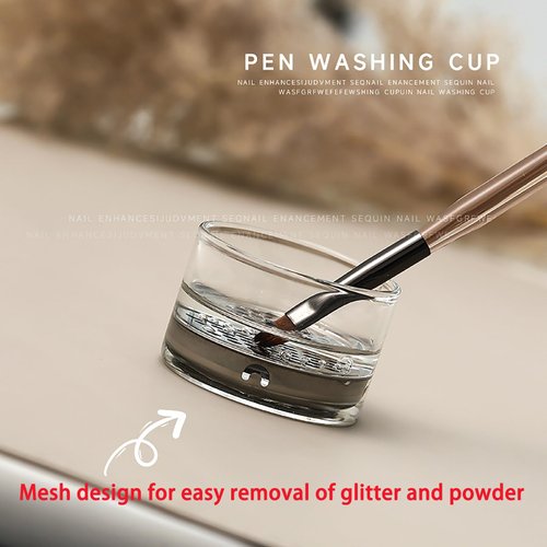 Nails Tips Art Acrylic liquid powder removal cup,Nail glitter pen wash cup,Nail pen wash cup,Pen washing cup-The cup to remove glitter and glitter from a nail brush（1 pack）