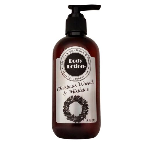 Black Canyon Christmas Wreath & Mistletoe Scented Luxury Body Lotion with Lanolin and Jojoba Oil, 8 Oz
