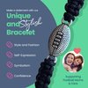 Sportybella - Football Bracelet Adjustable Paracord Bracelets (Black) Unisex Football Charm Bracelet. Weaved Bracelet String w/Football Charm.
