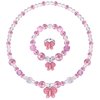 Annilubaby Butterfly Jewelry Set, Kids Butterfly Jewelry for Girls Included Necklace Bracelet Ring, Stretchy Toddler Play Jewelry Cute Toddlers Butterfly Pendant,Pretend Dress up Jewelry