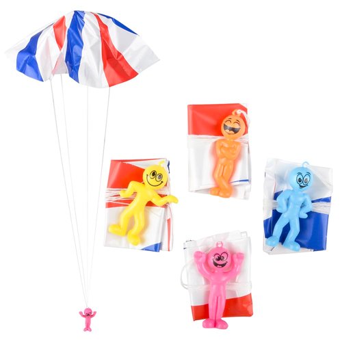 Forest & Twelfth Pack of 36 Smiley Face Parachute Toys for Kids, 2.33" Paratrooper Mini Toys for Girls & Boys, Assorted Colors, Party Favor Toys for Kids, Outdoor Toys for Toddlers, Birthday Gifts