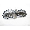 Generic Blue gray silver leaf and bow crystal hair clip barrette bridal hair clip