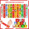 MGparty 72pcs Christmas Slap Bracelets Silicone Bracelets Bulk Party Favors Toys for Kids Xmas Party Favors Christmas Stocking Stuffers Gifts Goodie Bag Stuffers