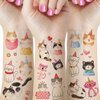 50 Pieces Cat Temporary Tattoos for Kids, Cats Themed Birthday Party Supplies Decorations, 12 Sheets Cute Kitty Fake Tattoo Body Art Stickers, Pet Lover Party Favors, Meow Arts and Crafts