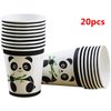 40 Pcs Black White Panda Party Supplies, Panda Disposable Tableware Set with Panda Plates Cups for Kids Baby Shower Birthday Decorations,for 20 guest