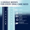 7AM2M Electric Toothbrush 2 Pack Set for Adults, 12 Replacement Brush Heads, 5 Adjustable Modes, Built-in 2-Minute Smart Timer, Fast Charge for 60 Days, IPX7 Waterproof, Navy & Light Blue