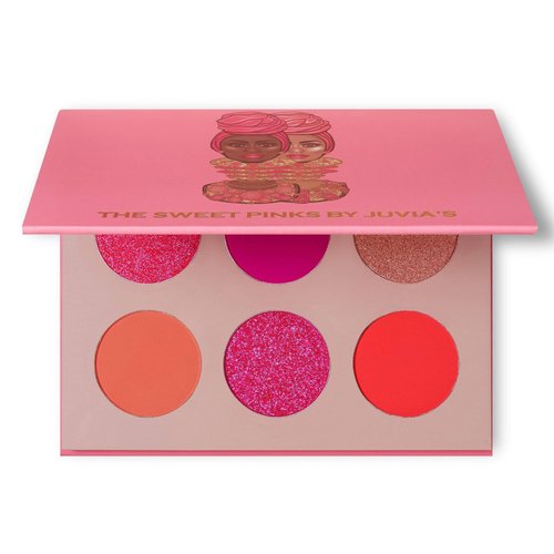Juvia's Place Palette The Sweet Pinks - Deep Fuchsia, Soft & Sweet Pink, Shades of 6, Pressed Pigments Palette, Professional Makeup, Pigmented Pan Palette, Makeup Palette for Color & Shine