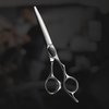 AOLANDUO Barber Scissor (6 Inch)-EXTREMELY SHARP-Offset Design Using Japanese VG10 Stainless Steel Hair Cutting Scissor for Salon Stylists- Smooth Motion Fine Craftsmanship Barber Shears Silver White