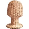Hat Display Stand Rattan Mannequin Stand Display Showcase Hat Cap Hair Wig Stand Holder Handmade Wicker Exhibition Salon Barber Shop Beautician Hairdresser Hair Stylist Demo