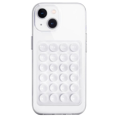 JingJinYY Silicone Suction Phone Case Mount, Non Slip Sticky Phone Grip for Cellphone, Silicon Adhesive Suction Cup Phone Mount, Strong Grip Holder for Selfies and Videos (White)