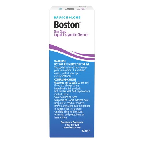 Boston One Step Liquid Enzymatic Cleaner, Preservative Free Protein Remover for Rigid Gas Permeable (RGP) Lens, Sterile Single-Use Dispensers, 15 Count