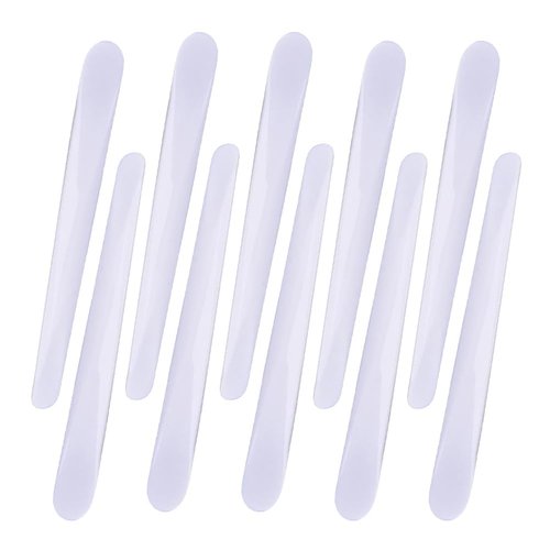 AKOAK 10 Pcs 10.8cm Mask Stick Makeup Spatula DIY Plastic Mask Stirring Spatula Makeup Tool (White)