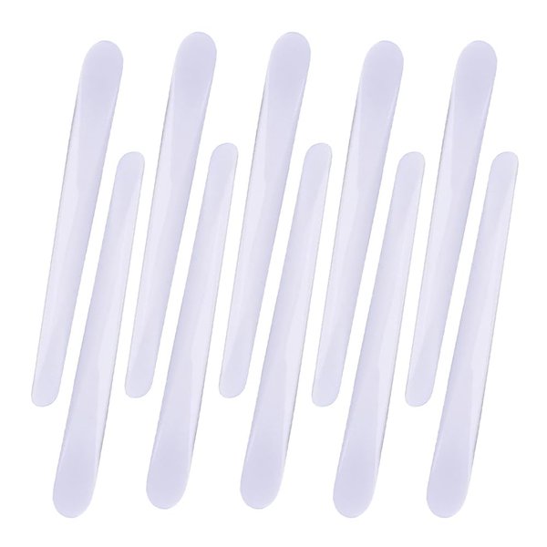 AKOAK 10 Pcs 10.8cm Mask Stick Makeup Spatula DIY Plastic Mask Stirring Spatula Makeup Tool (White)