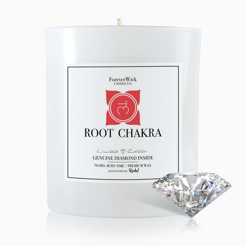 Foreverwick Root Chakra Candle | Natural Soy Wax Jar Candles | Sandalwood Scented Candle | Red Jasper Crystal Candle Jar | Lead & Zinc Free Wick Candle Jar | 14 oz Organic Candle