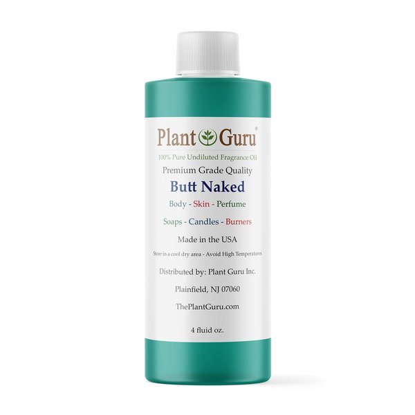 Butt Naked Fragrance Oil 4 fl. oz. Scented Oil for DIY Soap Making, Candles, Bath Bombs, Body Butters. Used in Aromatherapy Diffusers, Burners and Warmers. Great Addition to Lotions and Creams.
