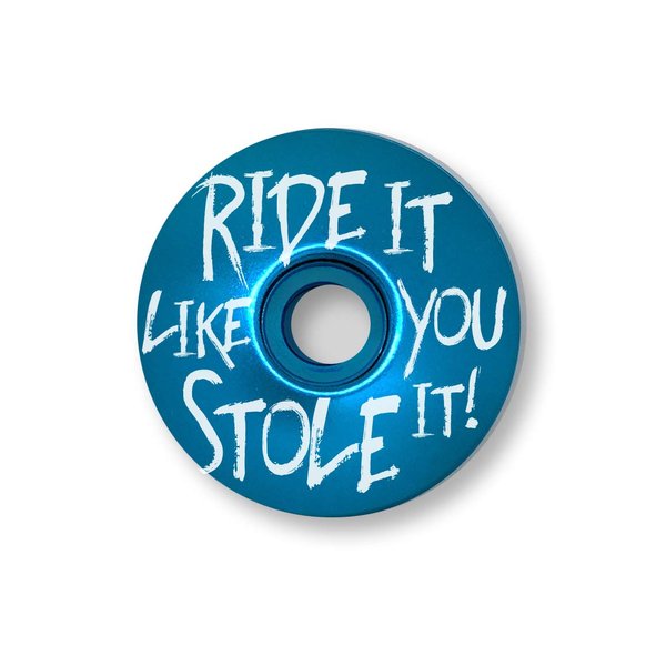 KustomCaps Ride It Like You Stole It 1 1/8" Bicycle Headset Cap (Light Blue)