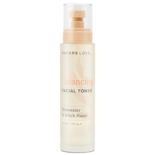 Nature Love Balancing Facial Toner - with Rosewater & Witch Hazel | Removes Excess Oil & Impurities | Made in USA, Cruelty & Paraben Free (6 Fl Oz)