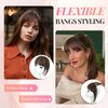 MONIXI Bangs Hair Clip in Bangs, 100% Real Human Hair Clip in Fringe, 3 Secure Clips in Full Fringe French Bangs Natural Thick Volume Fake Bangs for Women Girls Daily Wear Chocolate Brown