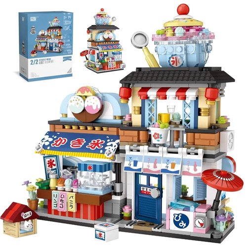ASSTYSXH Japanese Street View Ice Drink Shop Mini Building Blocks, 668 PCS Mini Bricks MOC Creative Toy Building Sets for Boys and Girls 6-12 Years Old Ideal Gift for Kids & Adults