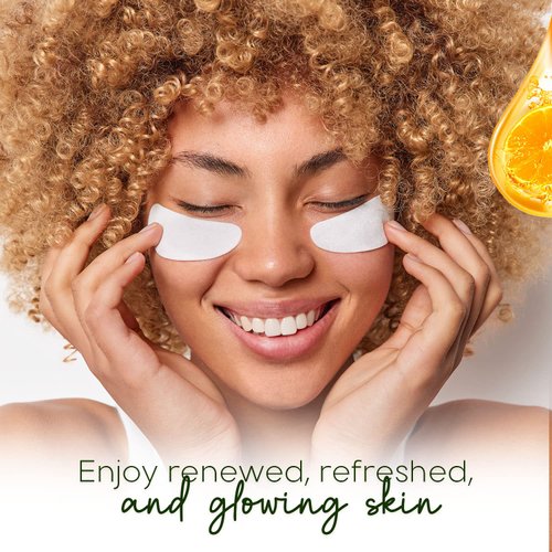 Skin Aesthetics Vitamin C & Collagen Under Eye Patches - Reduces Dark Cirles, Wrinkles & Crow's Feet, Advanced Brightening Under Eye Pads - Cruelty Free Korean Skin Care For All Skin Types - 5 Pairs