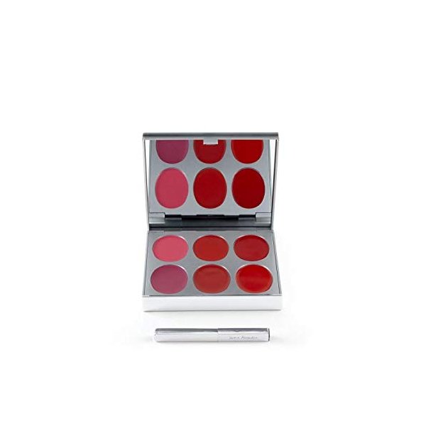 Jerome Alexander New Again Lipstick Palette & Retractable Brush, 6 Hot-Poured, Buildable & Blendable Smooth Matte Shades (Exciting Look)