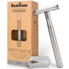Bambaw Double Edge Safety Razor for Men & Women, Metal Razor with a Stainless Steel Blade, Eco-Friendly Razor – Silver