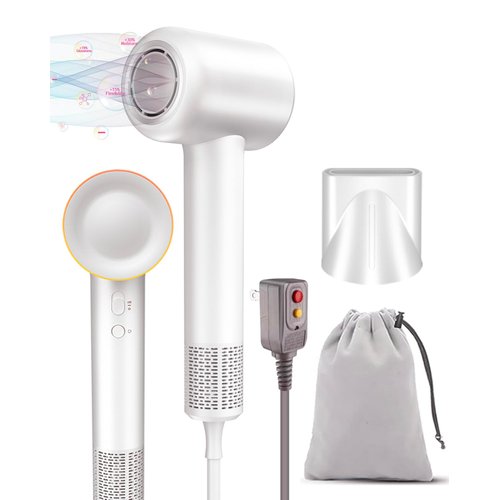 Hair Dryer 150000 RPM High Speed Brushless Motor for Fast Drying 1600W Negative Ionic Low Noise Blow Dryer for Women Magnetic Nozzle Home and Travel