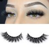 Miss Kiss 1 Pair Lashes 3D Mink Lash Spike Natural Look Eye Lashes Soft Fluffy False Lash Cat Eye Fake Eyelashes Wispy Handmade Eyelash Strips Pack 12 MM